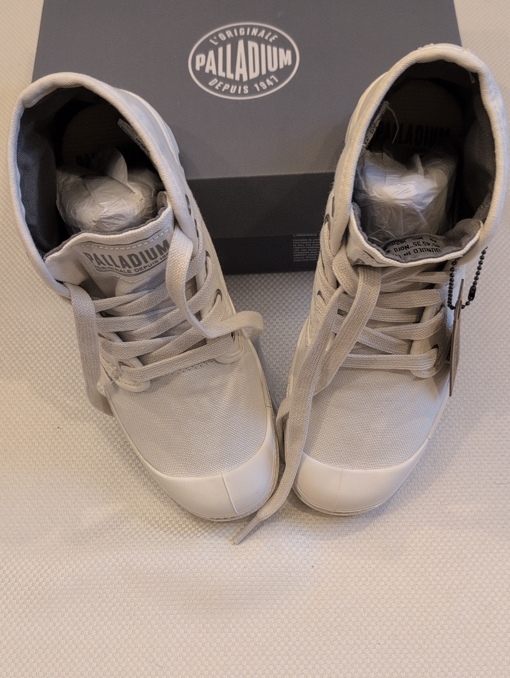 Palladium Neutral Tone High-Top Canvas Sneakers